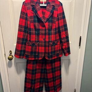 Pendleton Vintage Red Plaid Suit